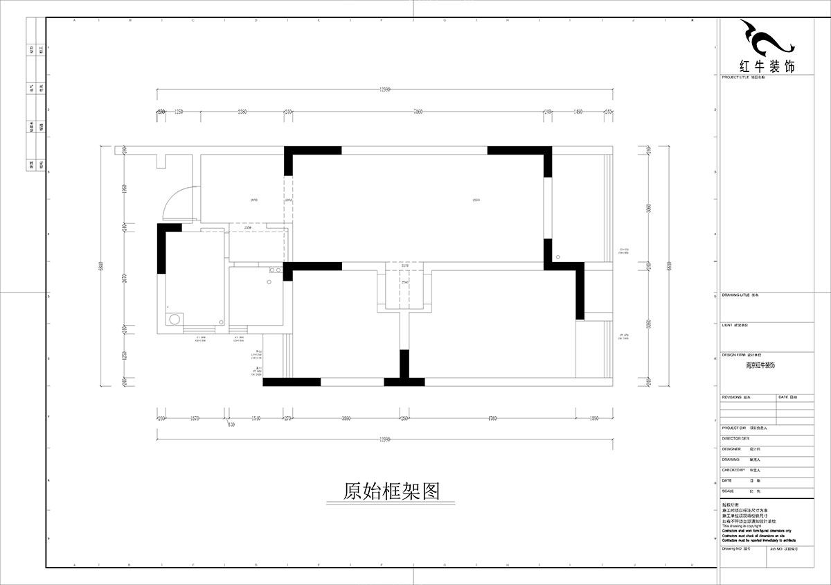 孟宪涛｜紫杨佳园11-108-85㎡-简约风格｜2室2厅1卫｜老房装修｜定制家｜全包12万｜00_01原始框架图